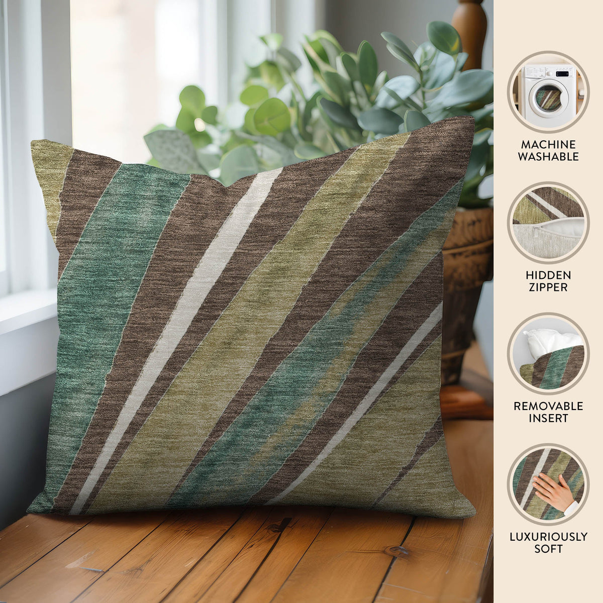 Aloha AH10 Chocolate Chenille Decorative Pillow