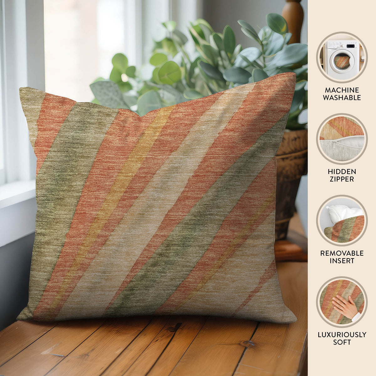 Aloha AH10 Terracotta Chenille Decorative Pillow