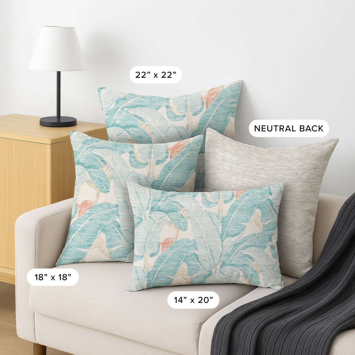 Aloha AH11 Aqua Chenille Decorative Pillow