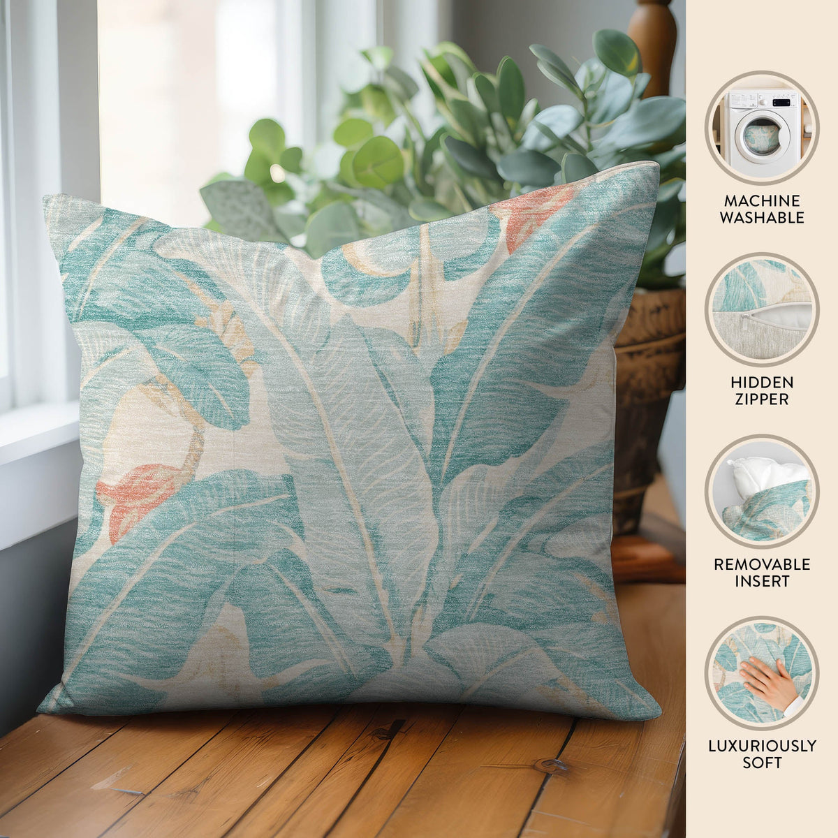 Aloha AH11 Aqua Chenille Decorative Pillow