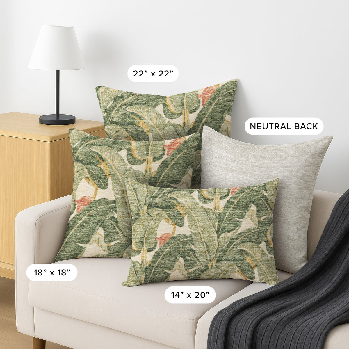 Aloha AH11 Fern Chenille Decorative Pillow