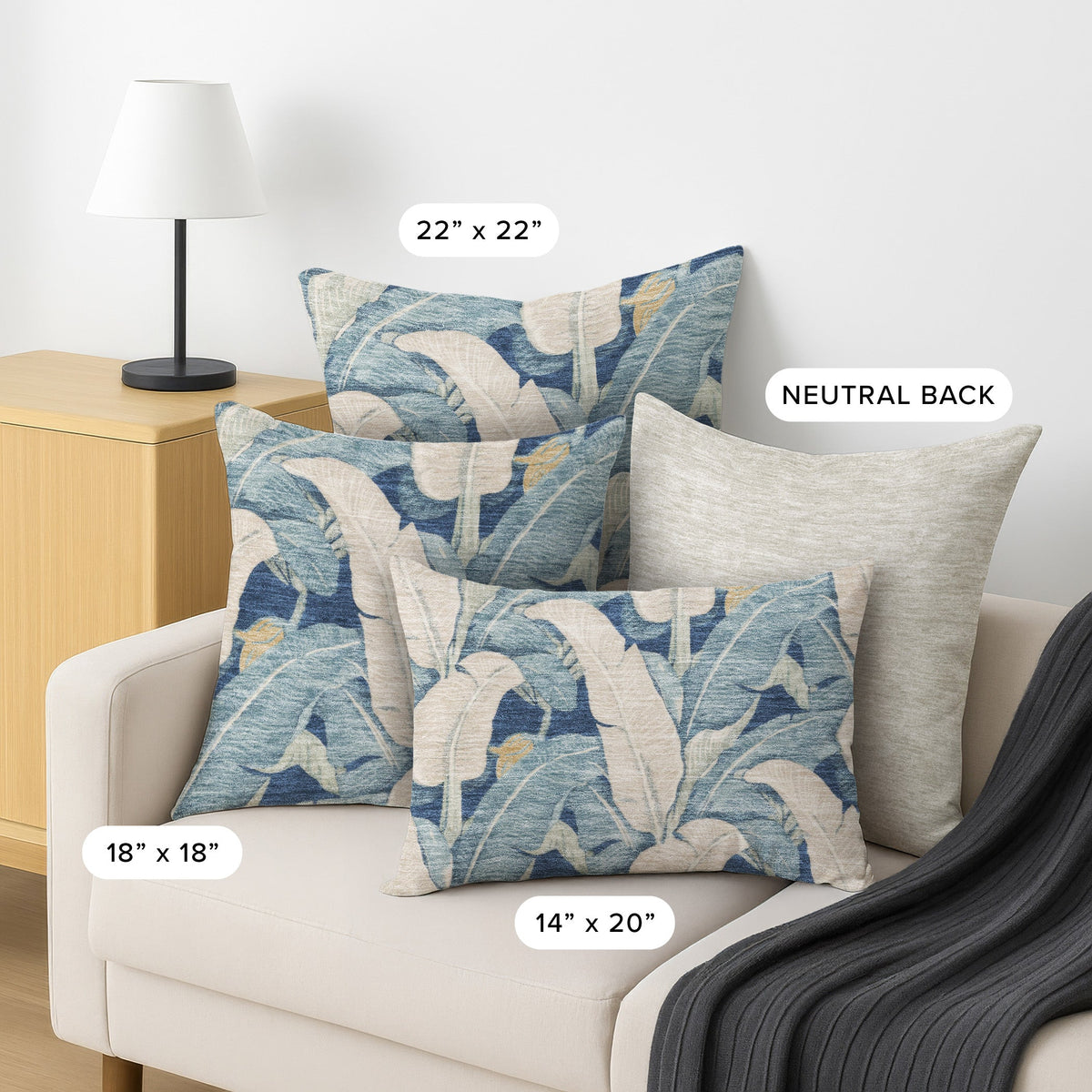 Aloha AH11 Navy Chenille Decorative Pillow