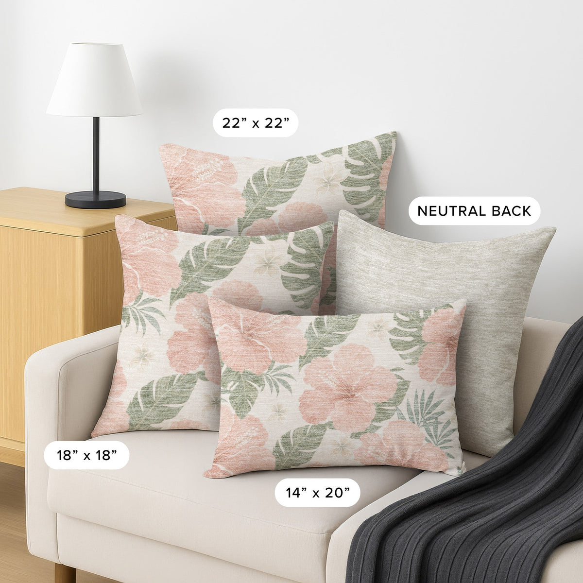 Aloha AH12 Blush Chenille Decorative Pillow