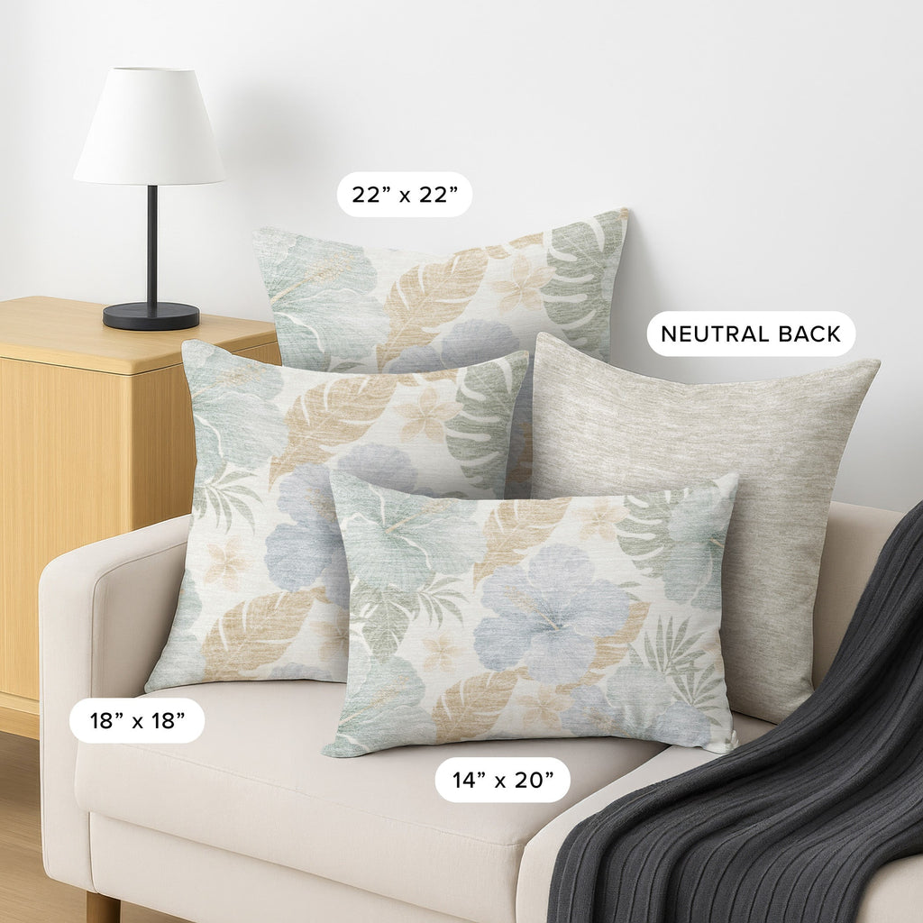 Aloha AH12 Ivory Chenille Decorative Pillow
