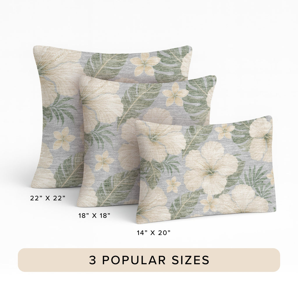 Aloha AH12 Silver Chenille Decorative Pillow