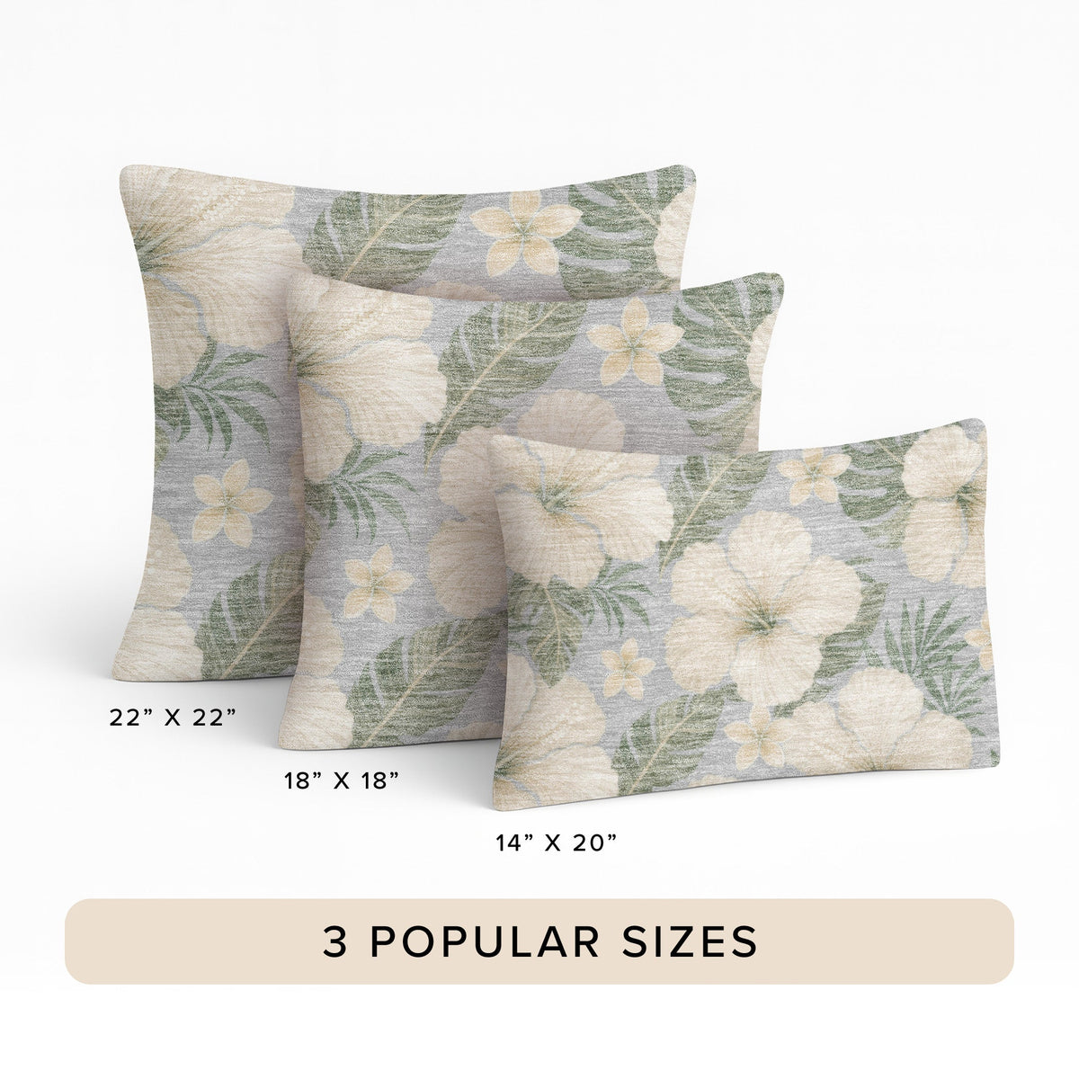 Aloha AH12 Silver Chenille Decorative Pillow