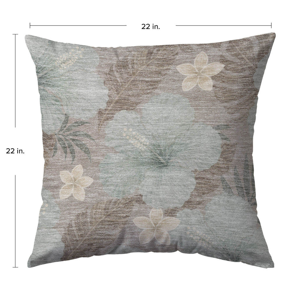 Aloha AH12 Taupe Chenille Decorative Pillow