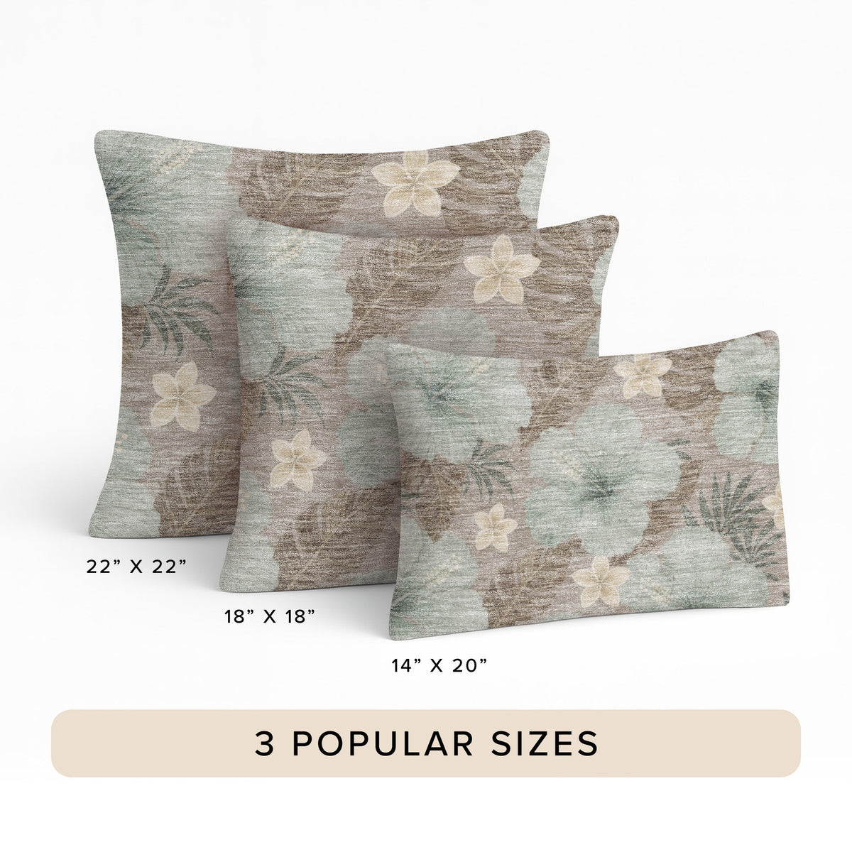 Aloha AH12 Taupe Chenille Decorative Pillow