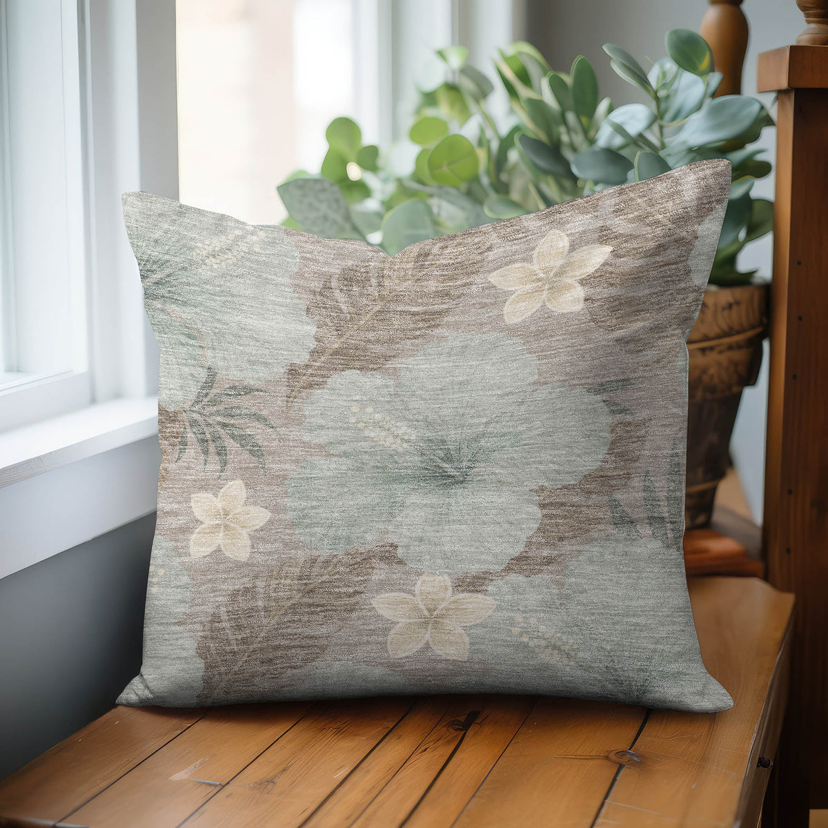 Aloha AH12 Taupe Chenille Decorative Pillow