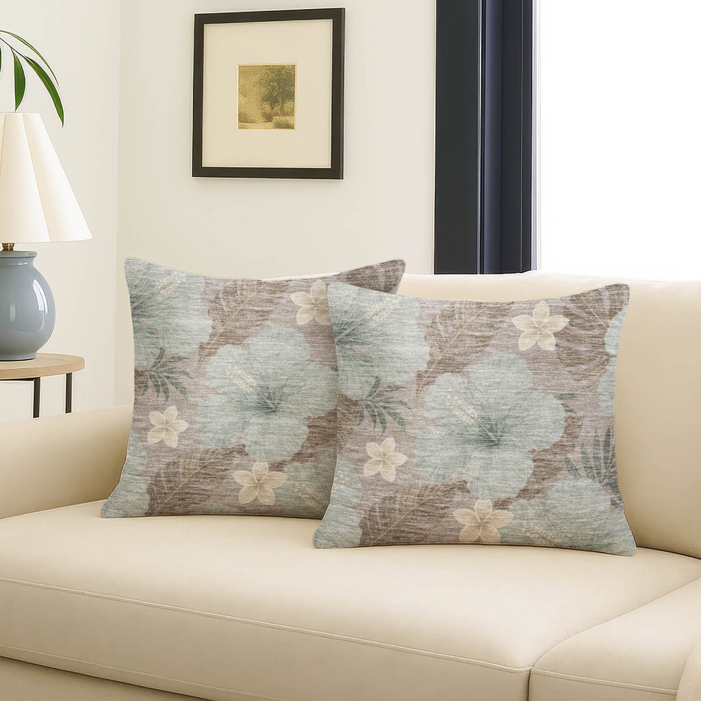 Aloha AH12 Taupe Chenille Decorative Pillow