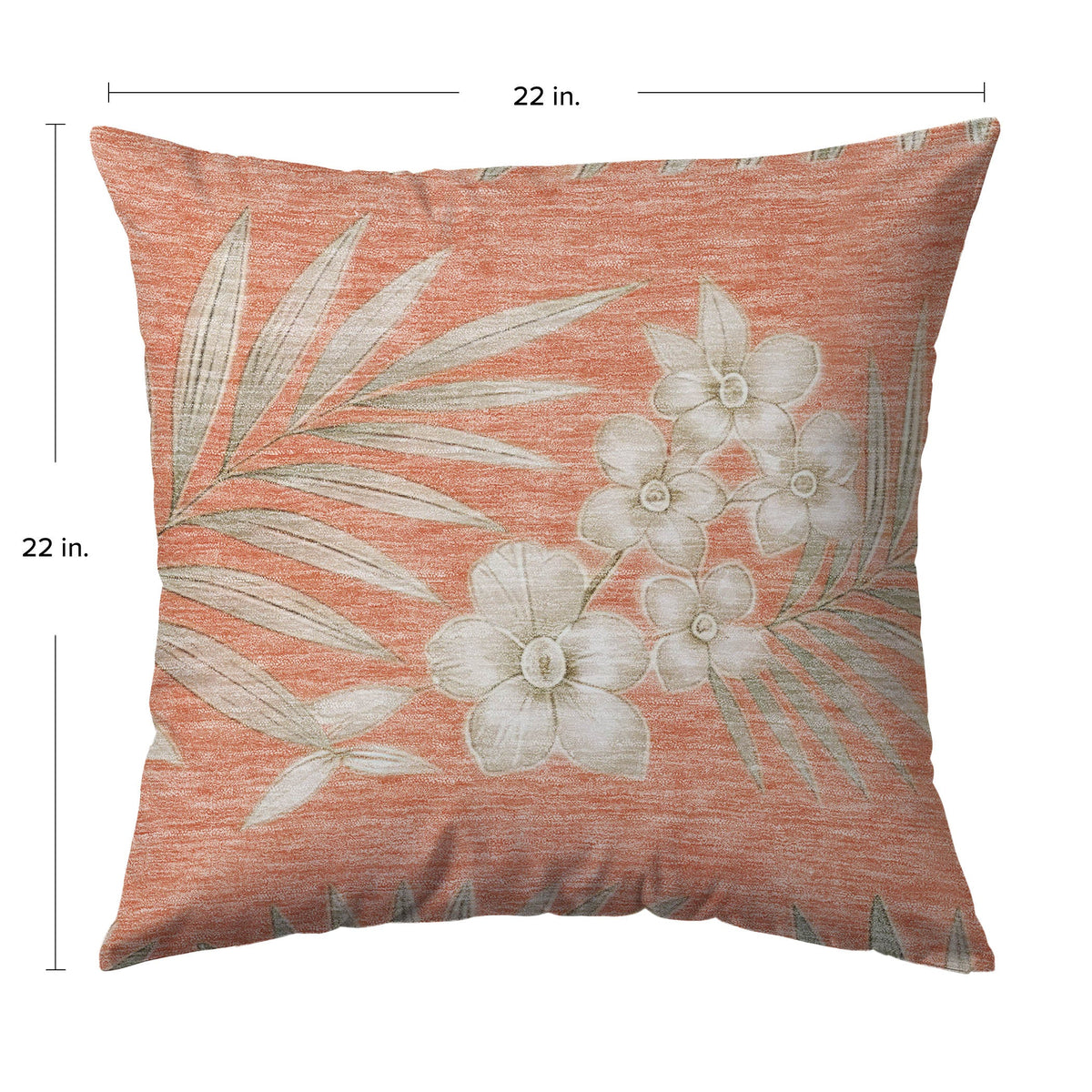 Aloha AH1 Coral Chenille Decorative Pillow