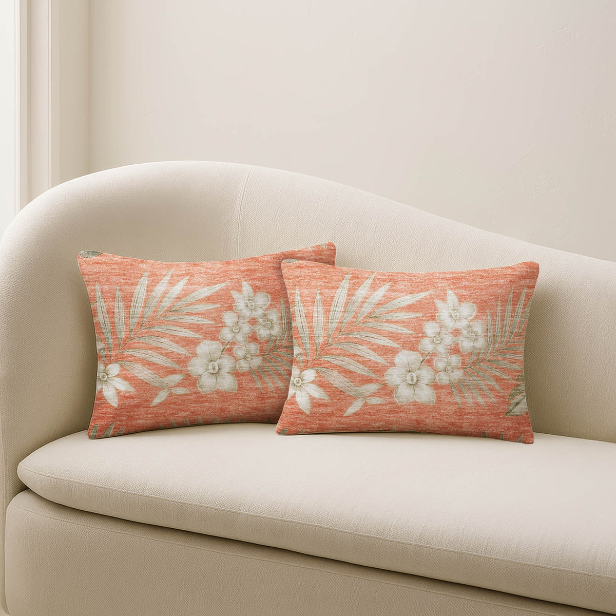 Aloha AH1 Coral Chenille Decorative Pillow
