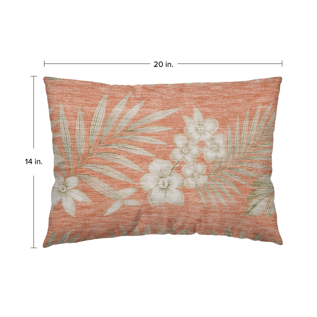 Aloha AH1 Coral Chenille Decorative Pillow