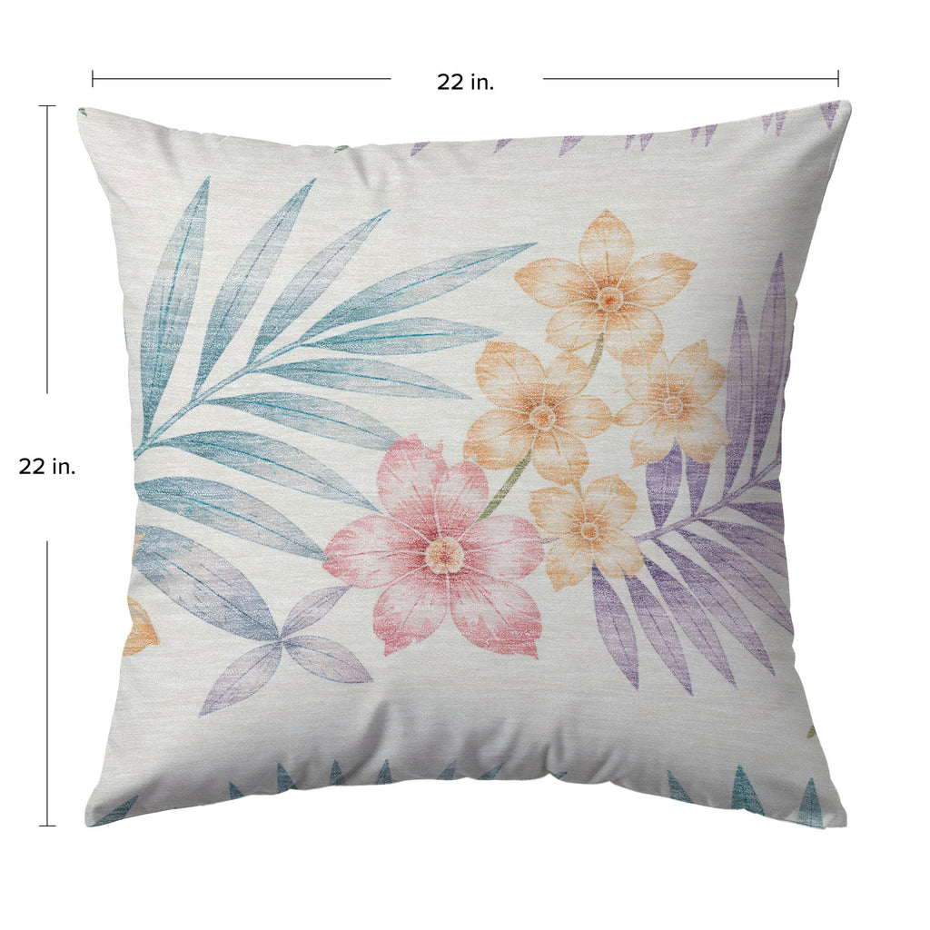 Aloha AH1 Ivory Chenille Decorative Pillow