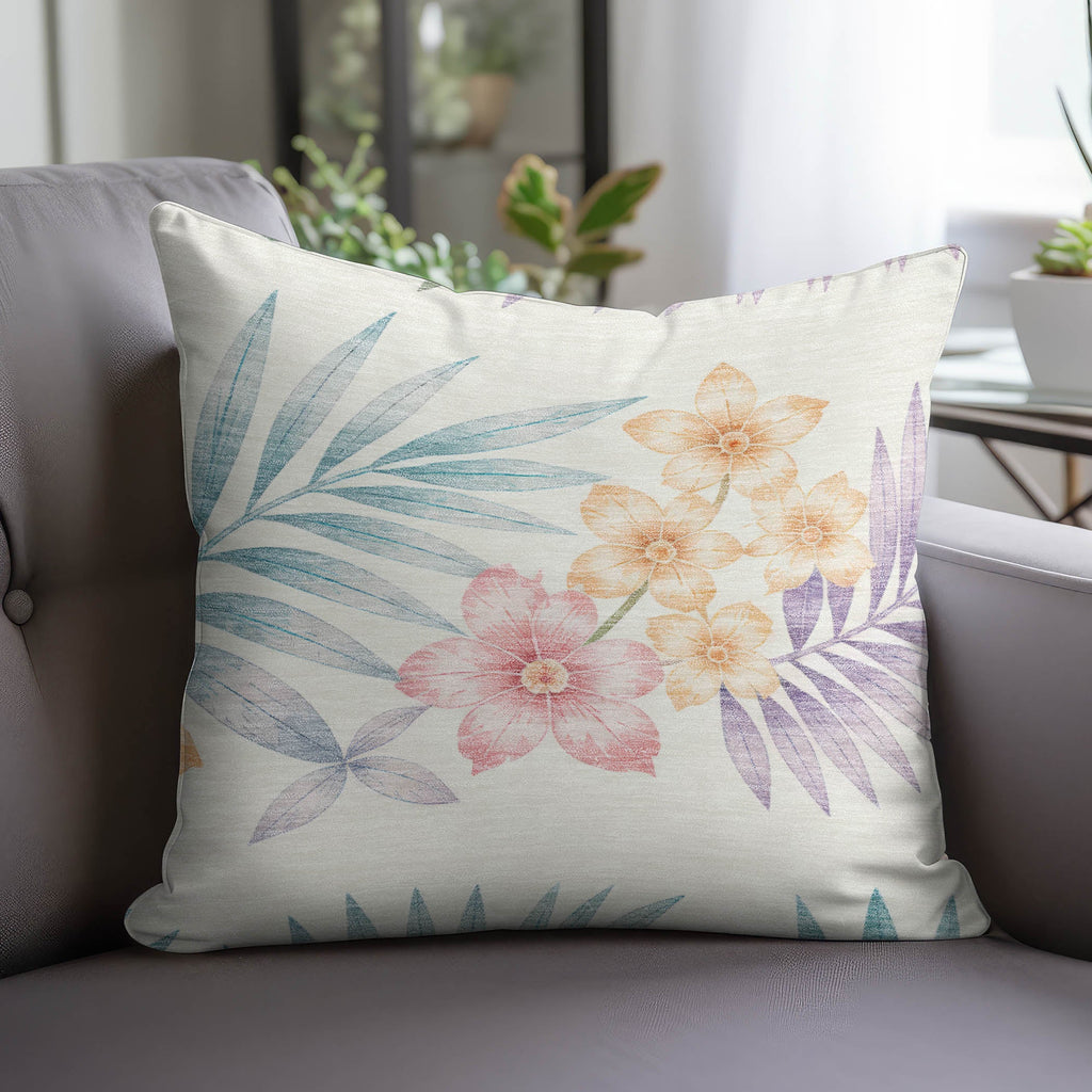Aloha AH1 Ivory Chenille Decorative Pillow