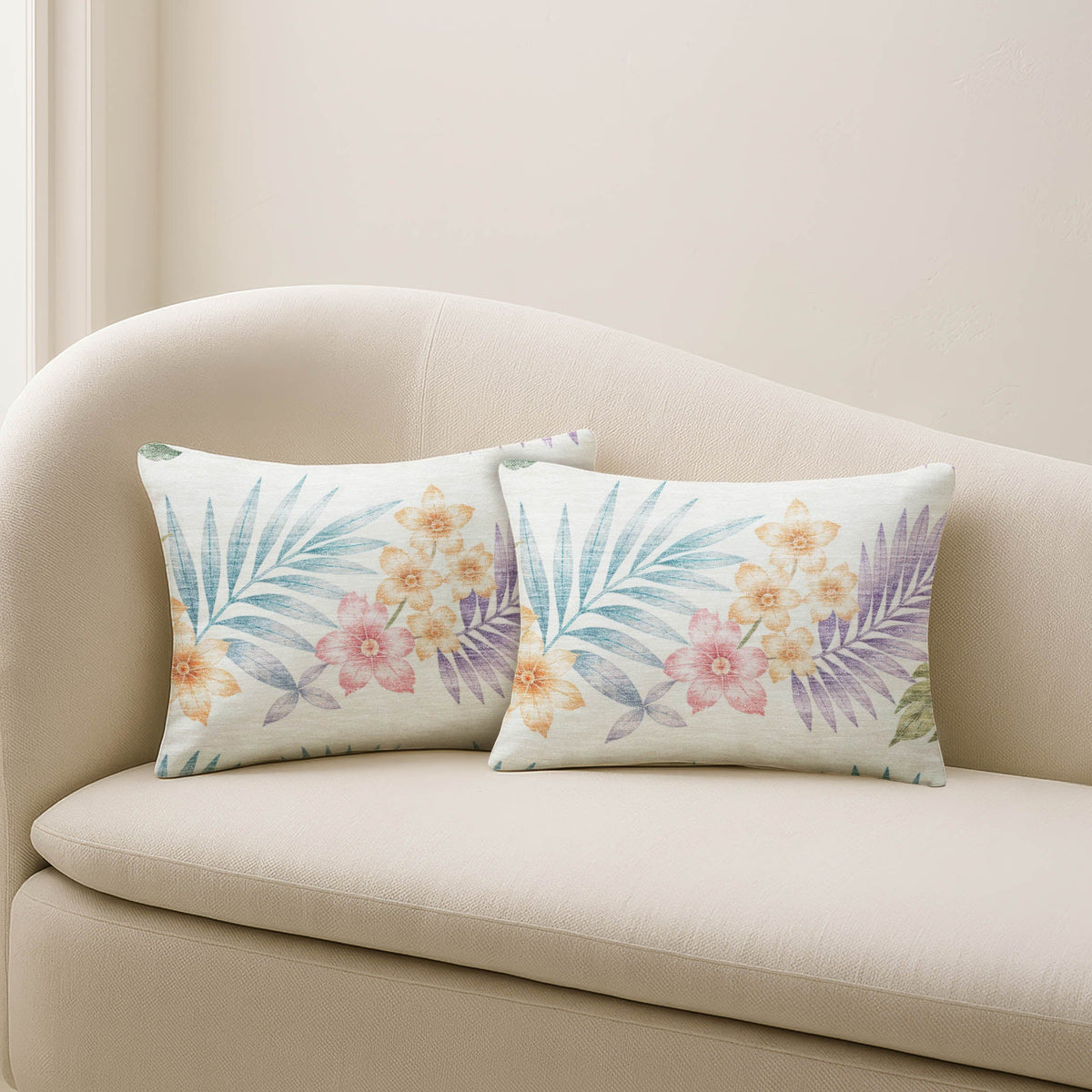 Aloha AH1 Ivory Chenille Decorative Pillow