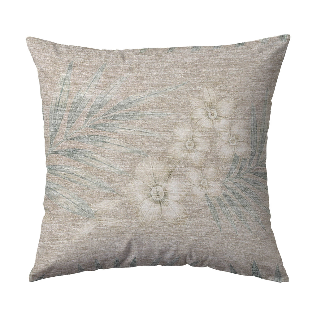 Aloha AH1 Khaki Chenille Decorative Pillow