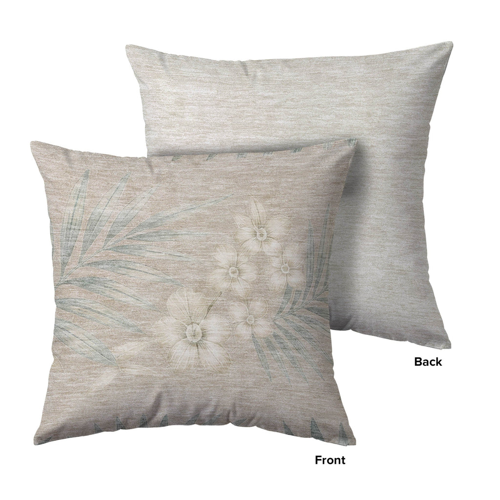 Aloha AH1 Khaki Chenille Decorative Pillow