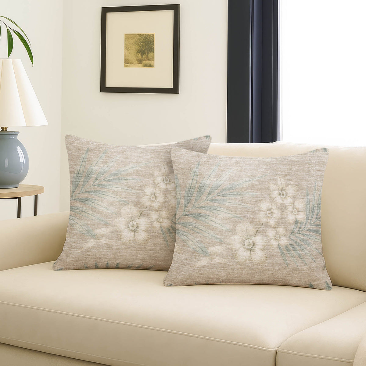 Aloha AH1 Khaki Chenille Decorative Pillow