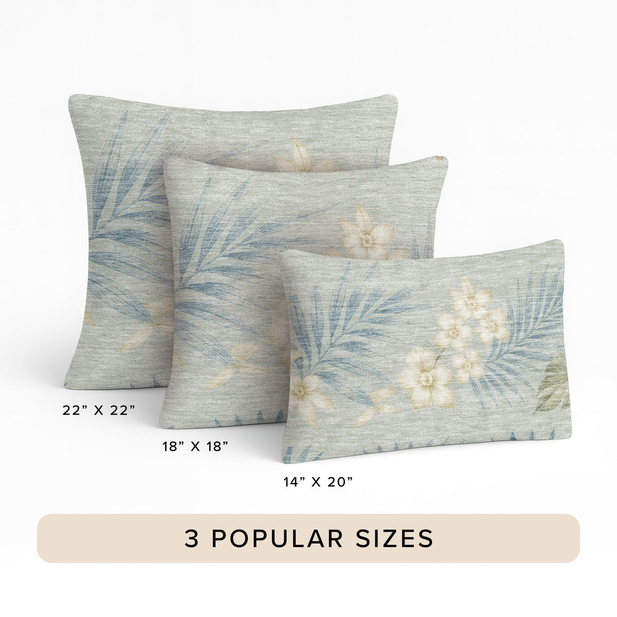 Aloha AH1 Seafoam Chenille Decorative Pillow