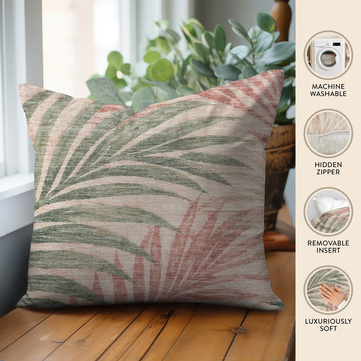 Aloha AH2 Blush Chenille Decorative Pillow