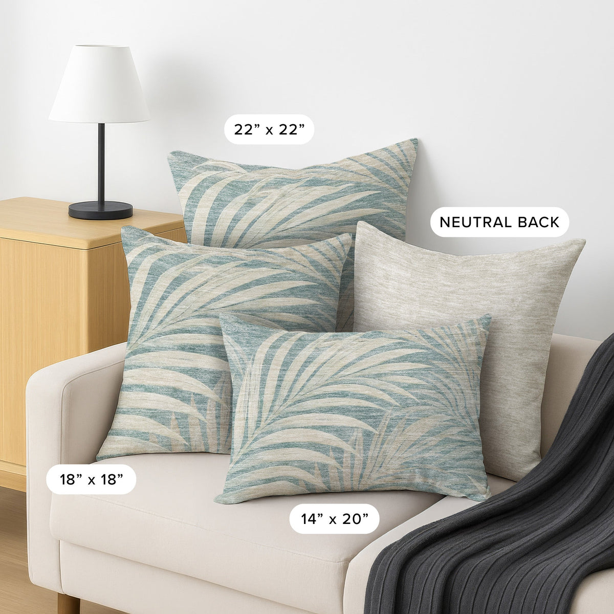 Aloha AH2 Teal Chenille Decorative Pillow