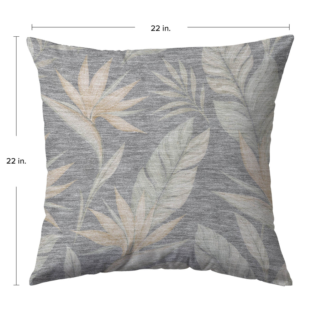 Aloha AH3 Gray Chenille Decorative Pillow
