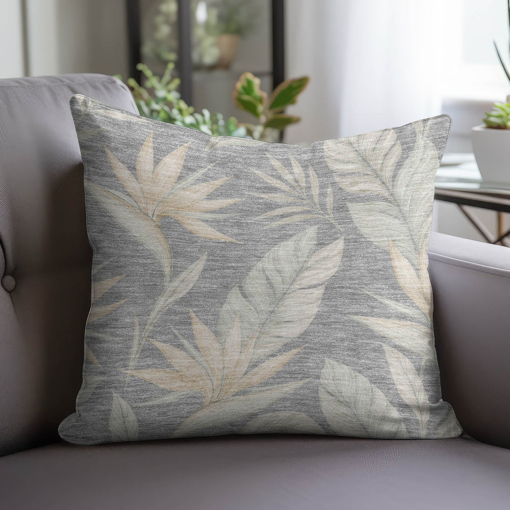 Aloha AH3 Gray Chenille Decorative Pillow