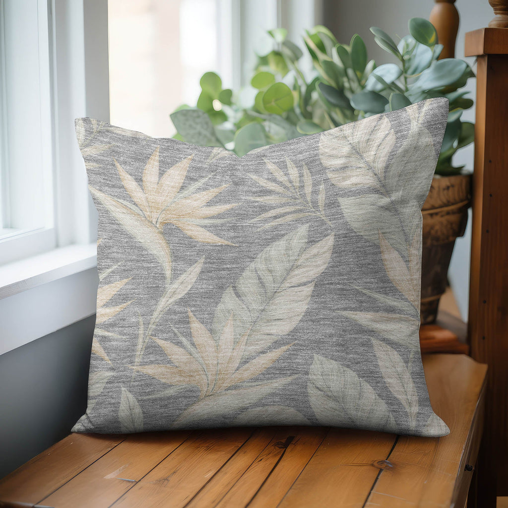 Aloha AH3 Gray Chenille Decorative Pillow