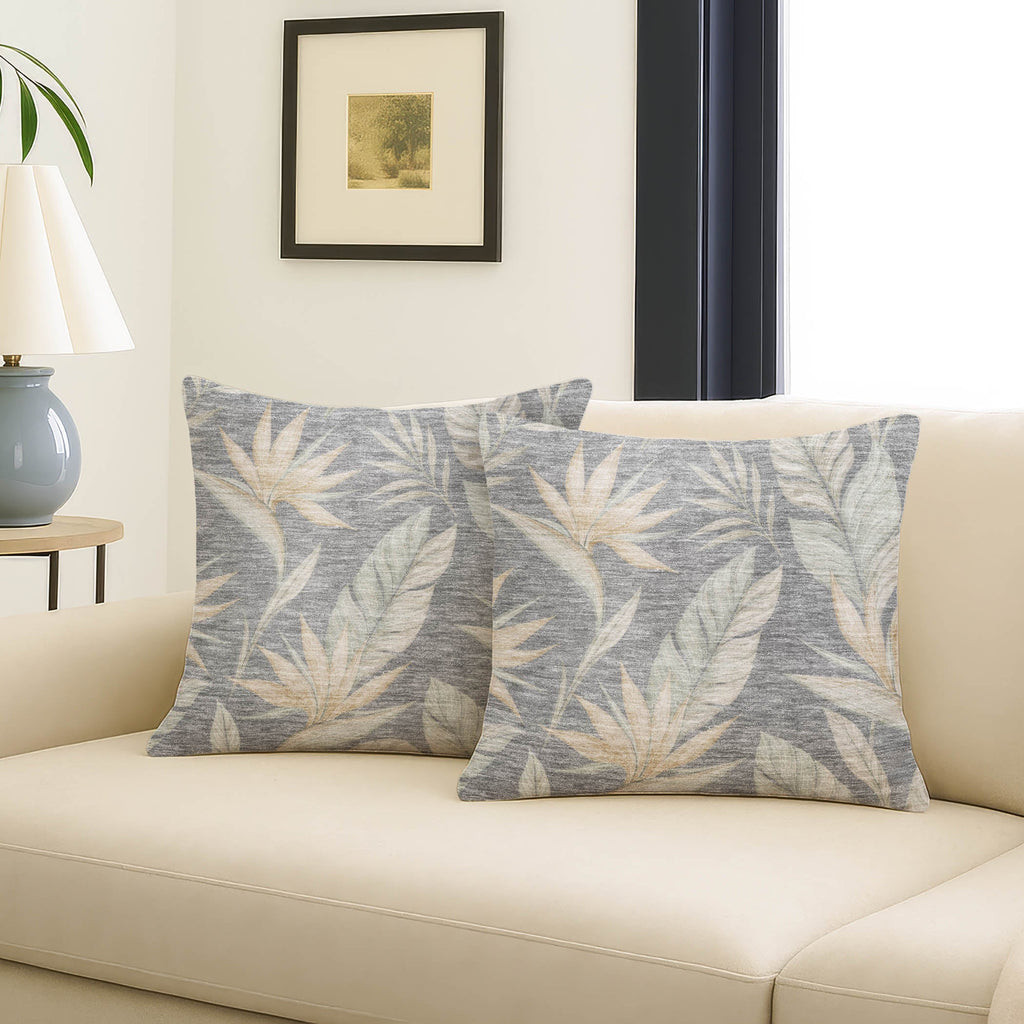 Aloha AH3 Gray Chenille Decorative Pillow