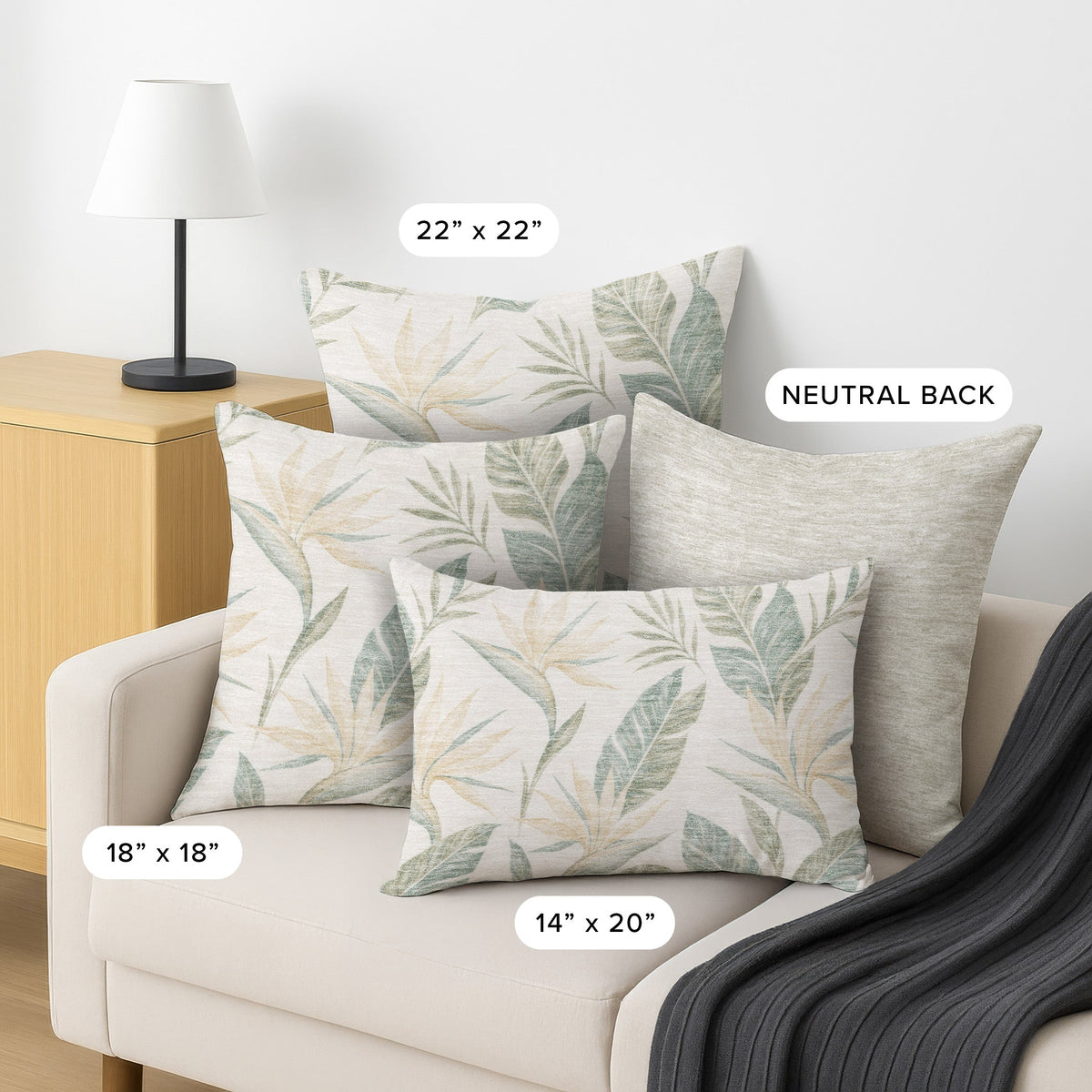 Aloha AH3 Ivory Chenille Decorative Pillow