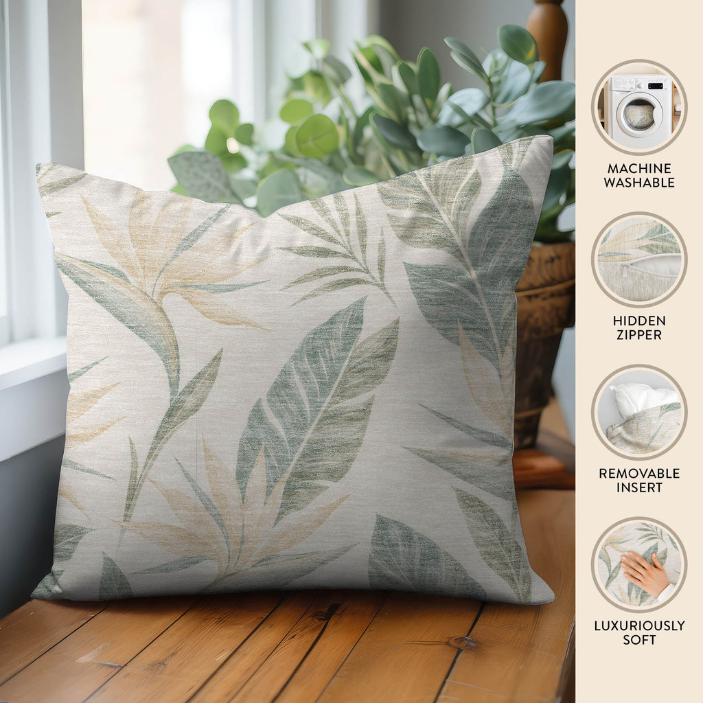 Aloha AH3 Ivory Chenille Decorative Pillow