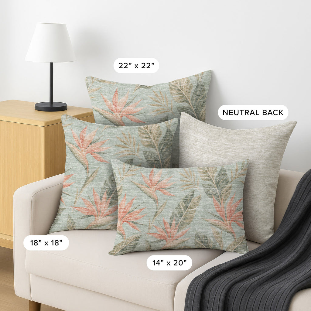 Aloha AH3 Seafoam Chenille Decorative Pillow