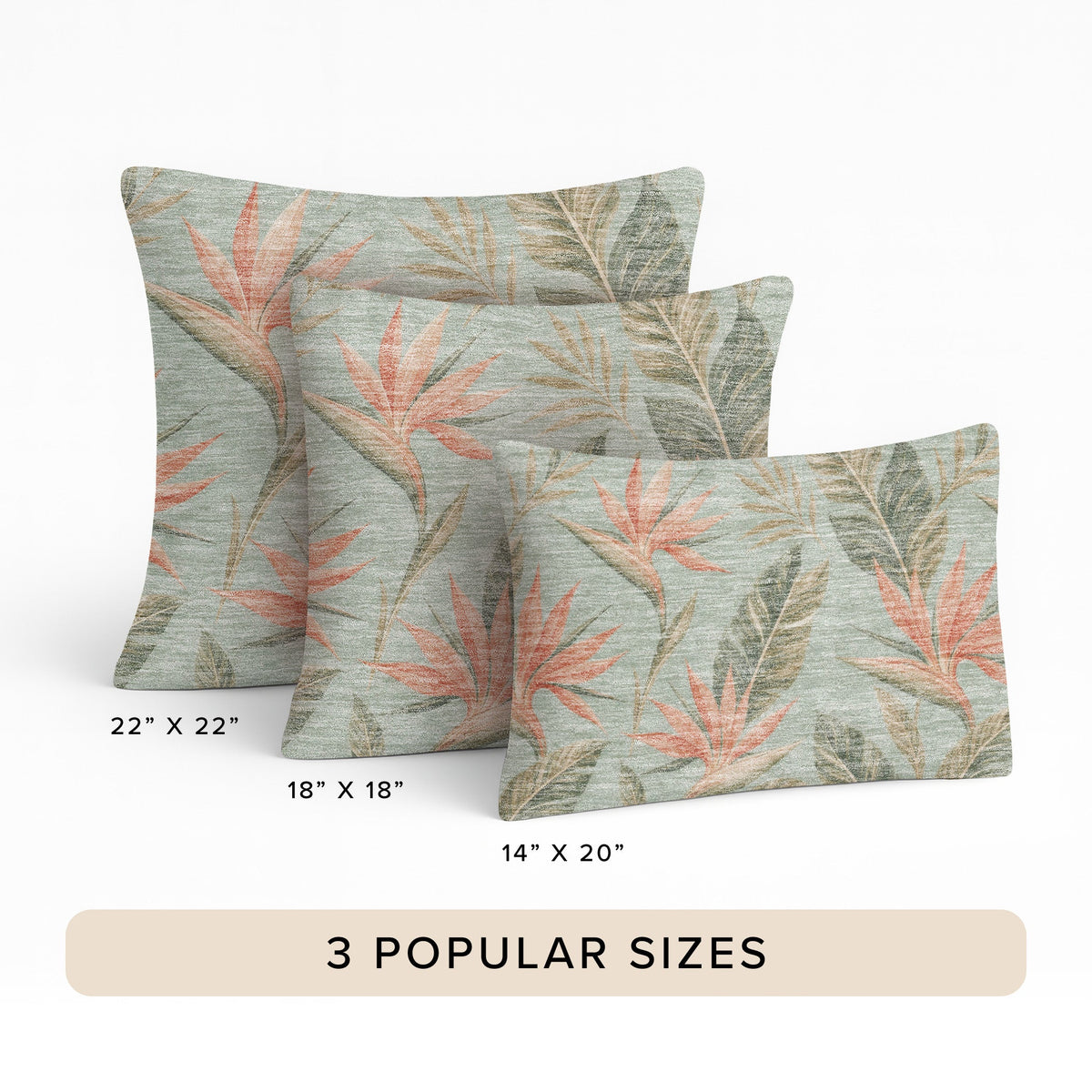 Aloha AH3 Seafoam Chenille Decorative Pillow