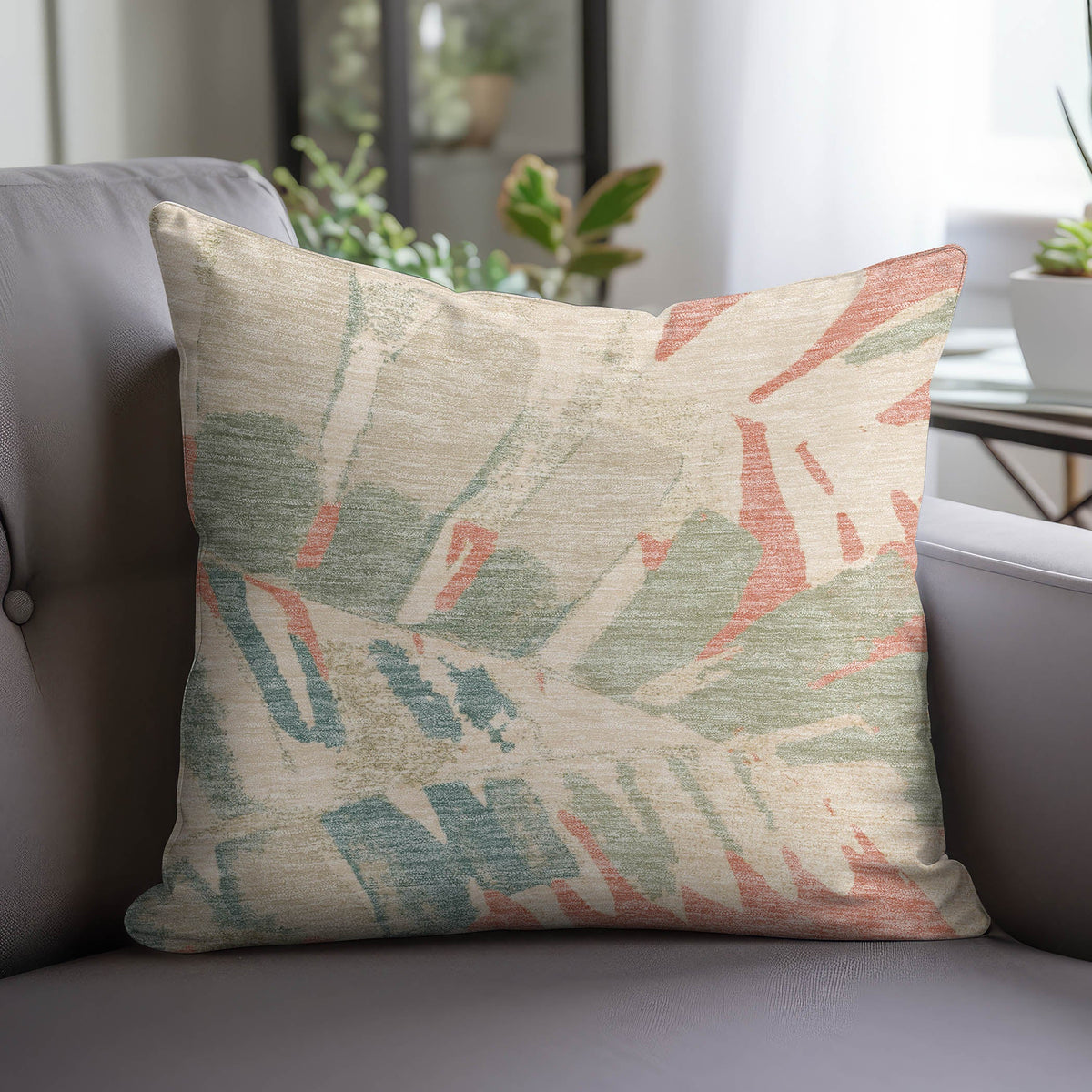 Aloha AH4 Coral Chenille Decorative Pillow