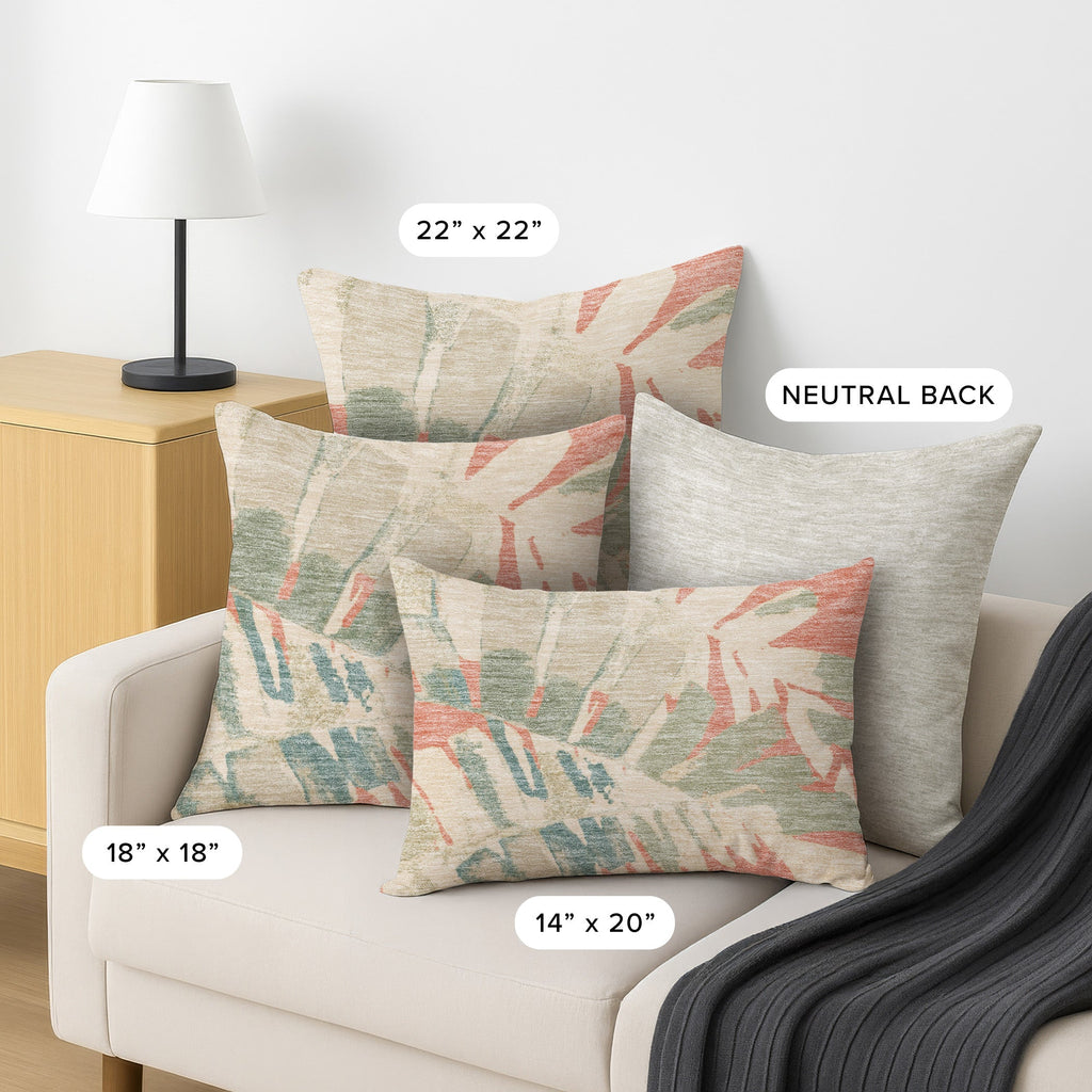 Aloha AH4 Coral Chenille Decorative Pillow