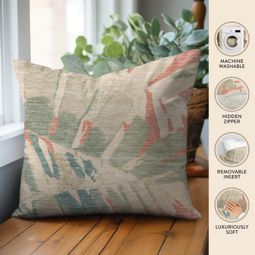 Aloha AH4 Coral Chenille Decorative Pillow