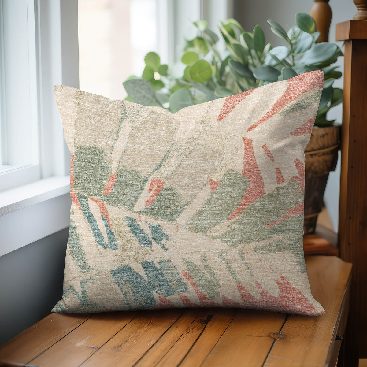Aloha AH4 Coral Chenille Decorative Pillow