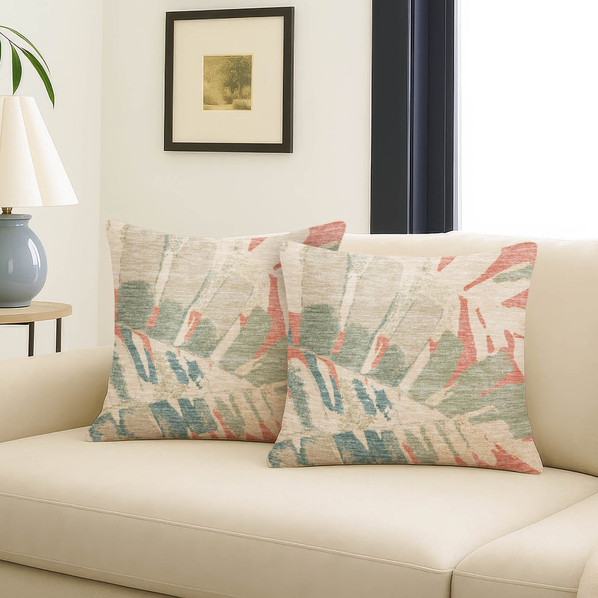 Aloha AH4 Coral Chenille Decorative Pillow