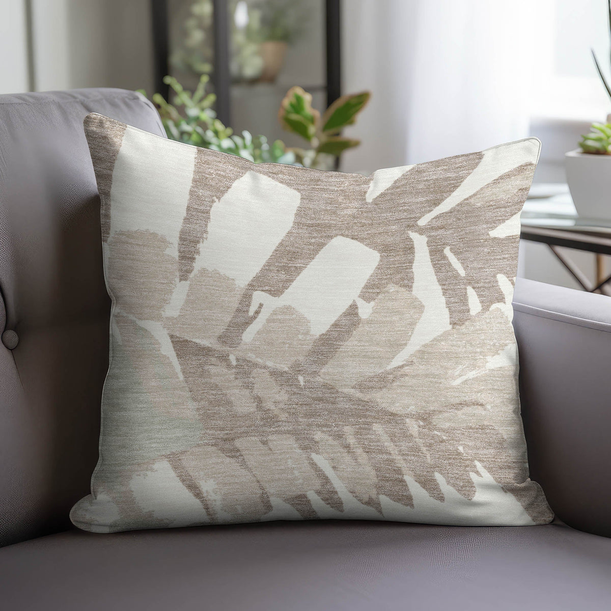 Aloha AH4 Ivory Chenille Decorative Pillow