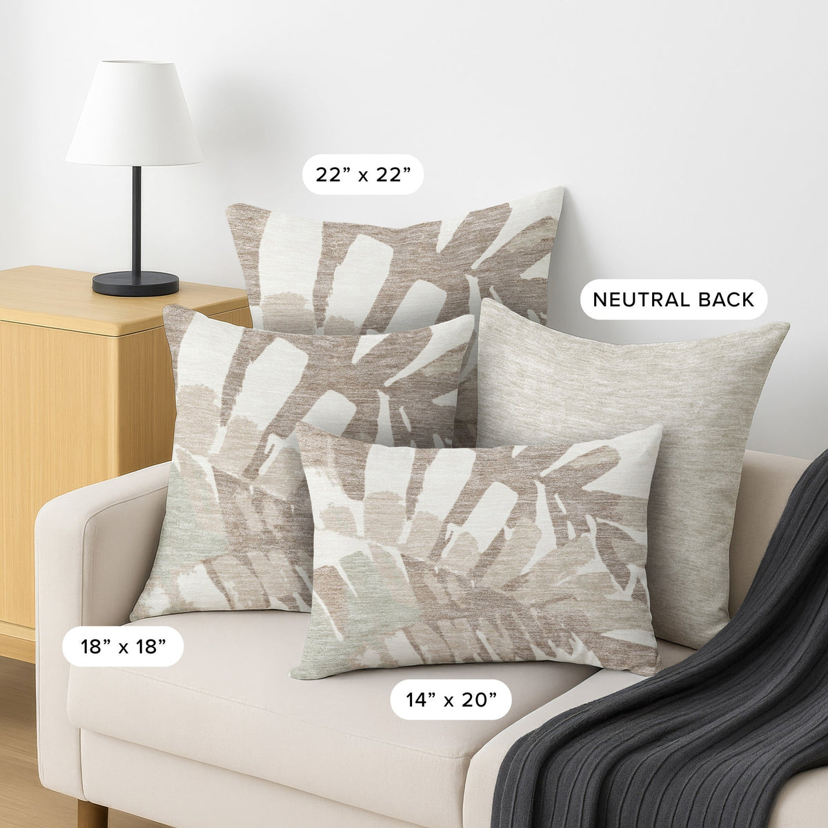 Aloha AH4 Ivory Chenille Decorative Pillow
