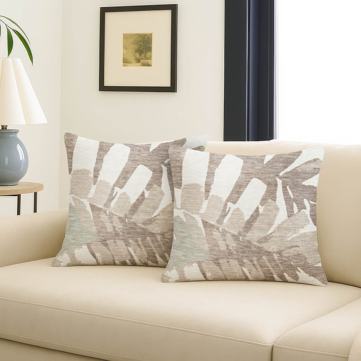 Aloha AH4 Ivory Chenille Decorative Pillow