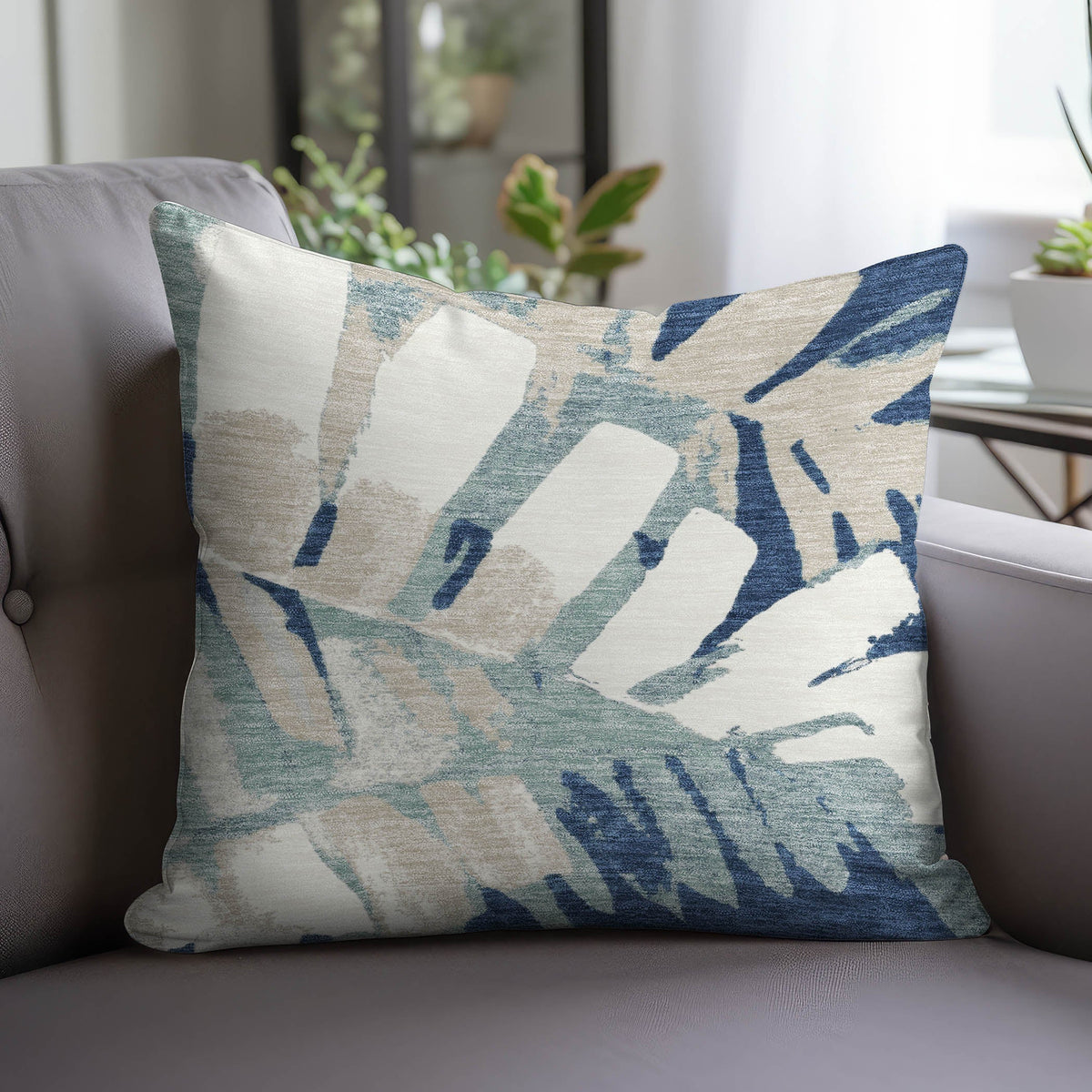 Aloha AH4 Navy Chenille Decorative Pillow