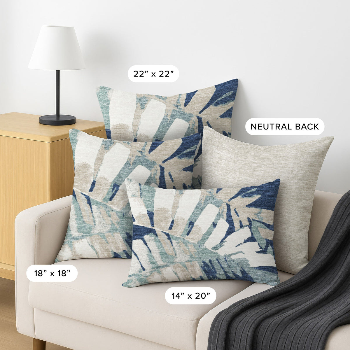 Aloha AH4 Navy Chenille Decorative Pillow