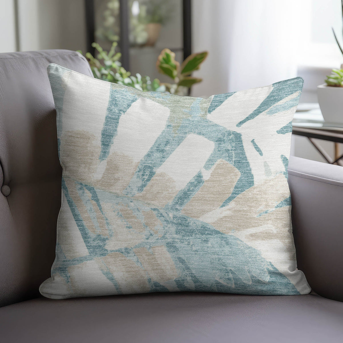 Aloha AH4 Teal Chenille Decorative Pillow