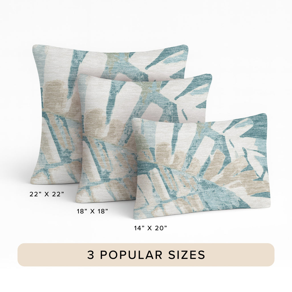 Aloha AH4 Teal Chenille Decorative Pillow