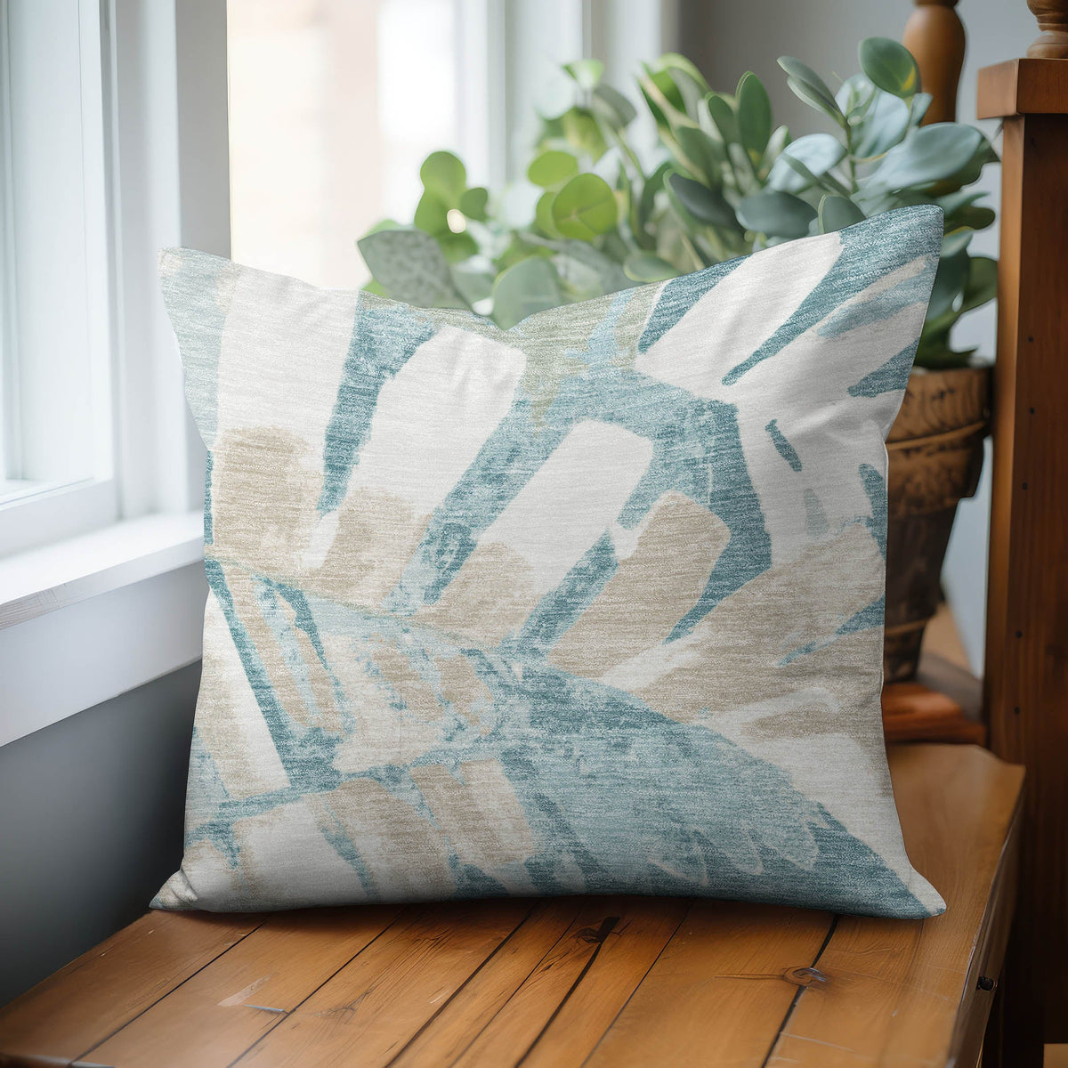 Aloha AH4 Teal Chenille Decorative Pillow