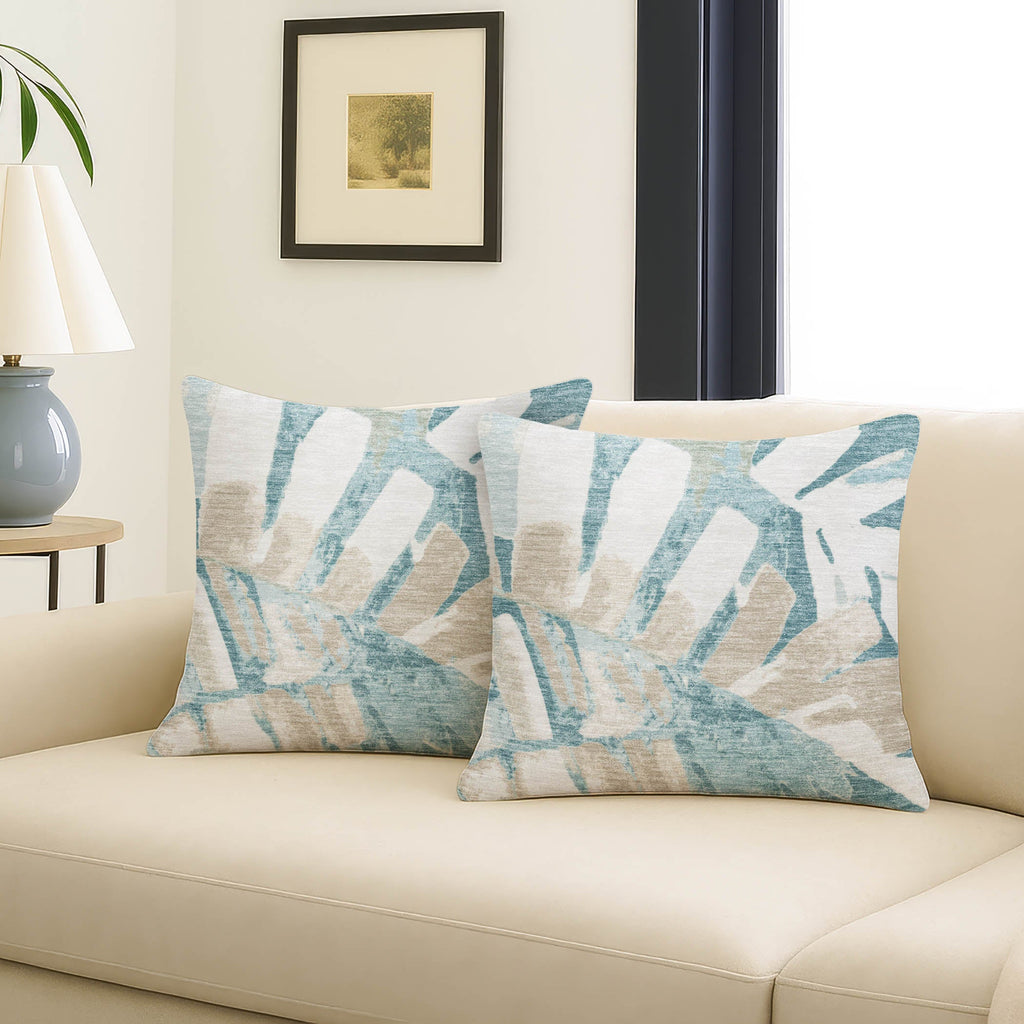 Aloha AH4 Teal Chenille Decorative Pillow