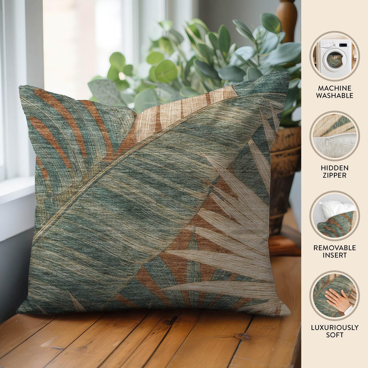 Aloha AH5 Terracotta Chenille Decorative Pillow