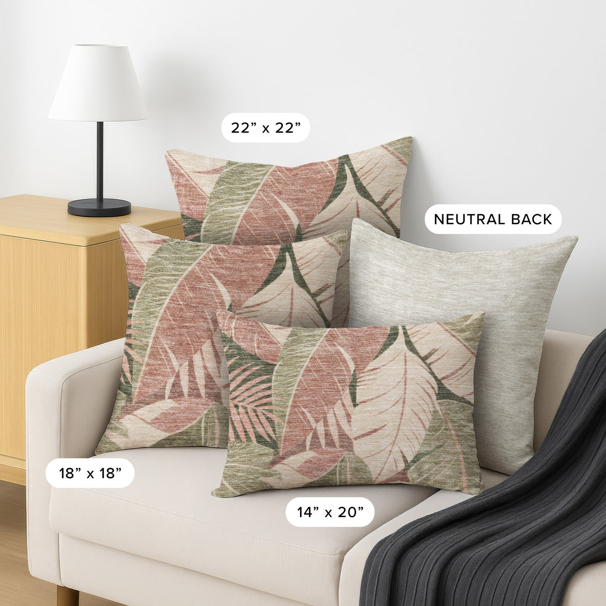 Aloha AH6 Blush Chenille Decorative Pillow